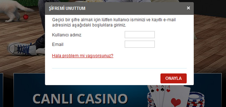 süperbahis şifremi unuttum