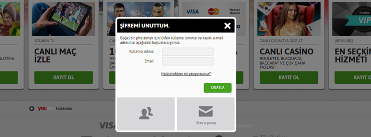 youwin şifremi unuttum