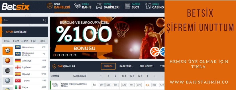 Betsix şifremi unuttum konusu