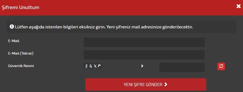 restbet şifremi unuttum