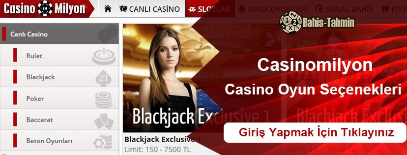Casinomilyon Casino Oyun Seçenekleri