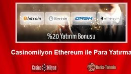 Casinomilyon Ethereum ile Para Yatırma