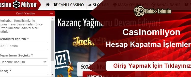 Casinomilyon Hesap Kapatma