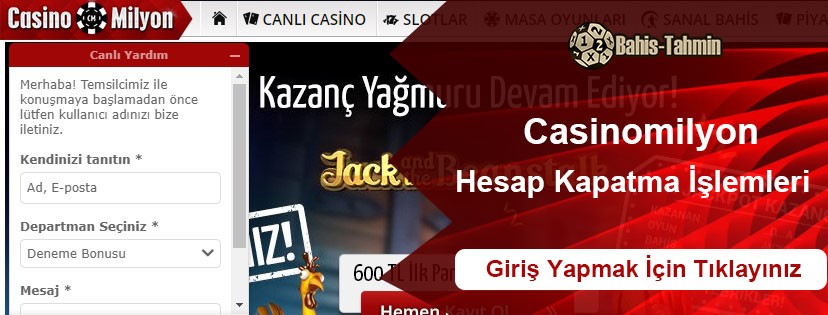 Casinomilyon Hesap Kapatma