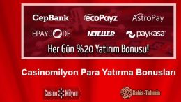 Casinomilyon Para Yatırma Bonusları