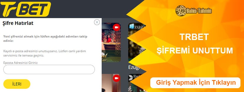 Trbet Şifremi Unuttum