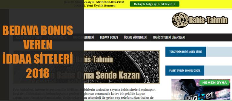 Bedava Bonus Veren İddaa Siteleri 2018